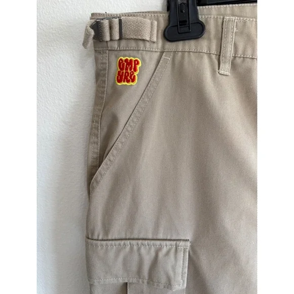 Empyre Relax Men's Skater Cargo Pants Size 32 Tan Baggy Adjustable Drawstring - Picture 4 of 9